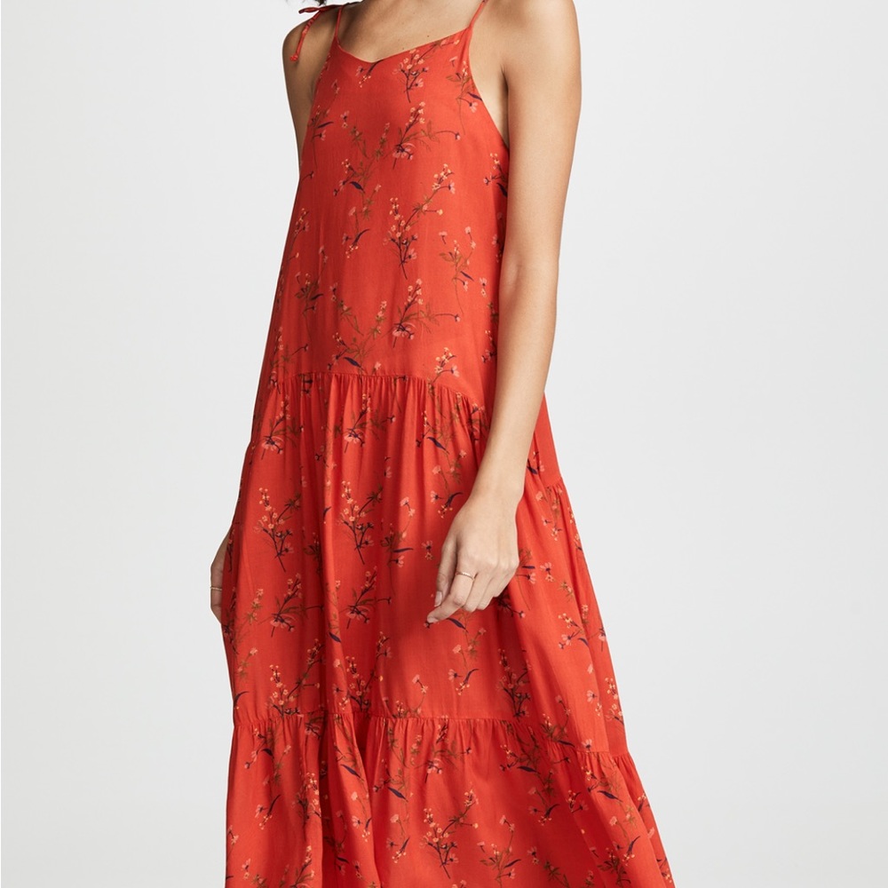 Kos Resort - Red Floral Sundress - Medium